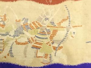 アンティーク　武士模様昼夜帯